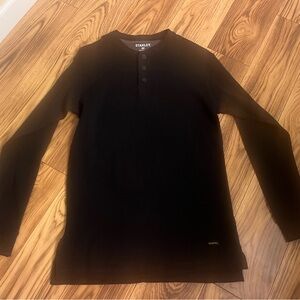 Men’s Stanley Black Long-Sleeve Henley Knit Shirt size M - New without tags